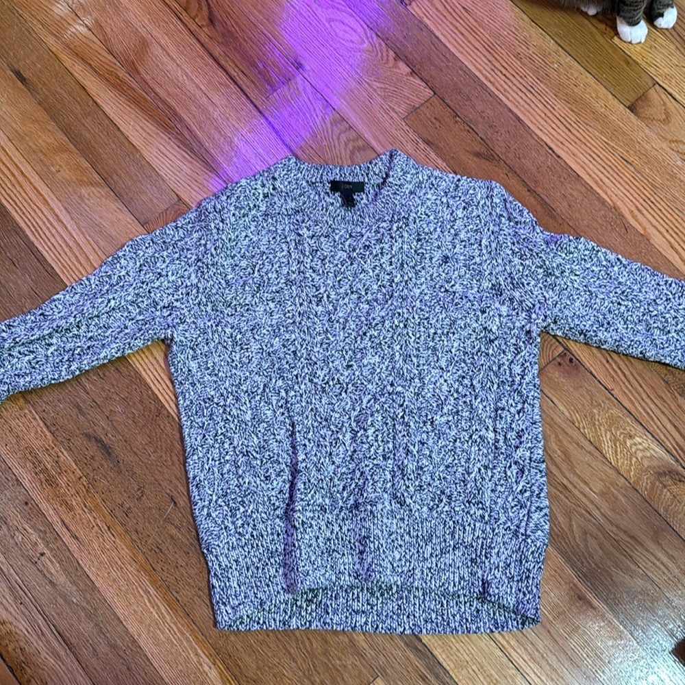 J. Crew MARLED CABLE CREWNECK SWEATER